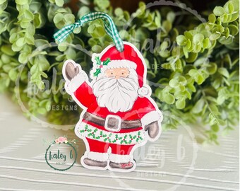 Waving Santa Ornament, Santa Ornament, Santa Wave, Santa Claus Art, Santa Decor, Santa Painting, Christmas Decor, Christmas Gift