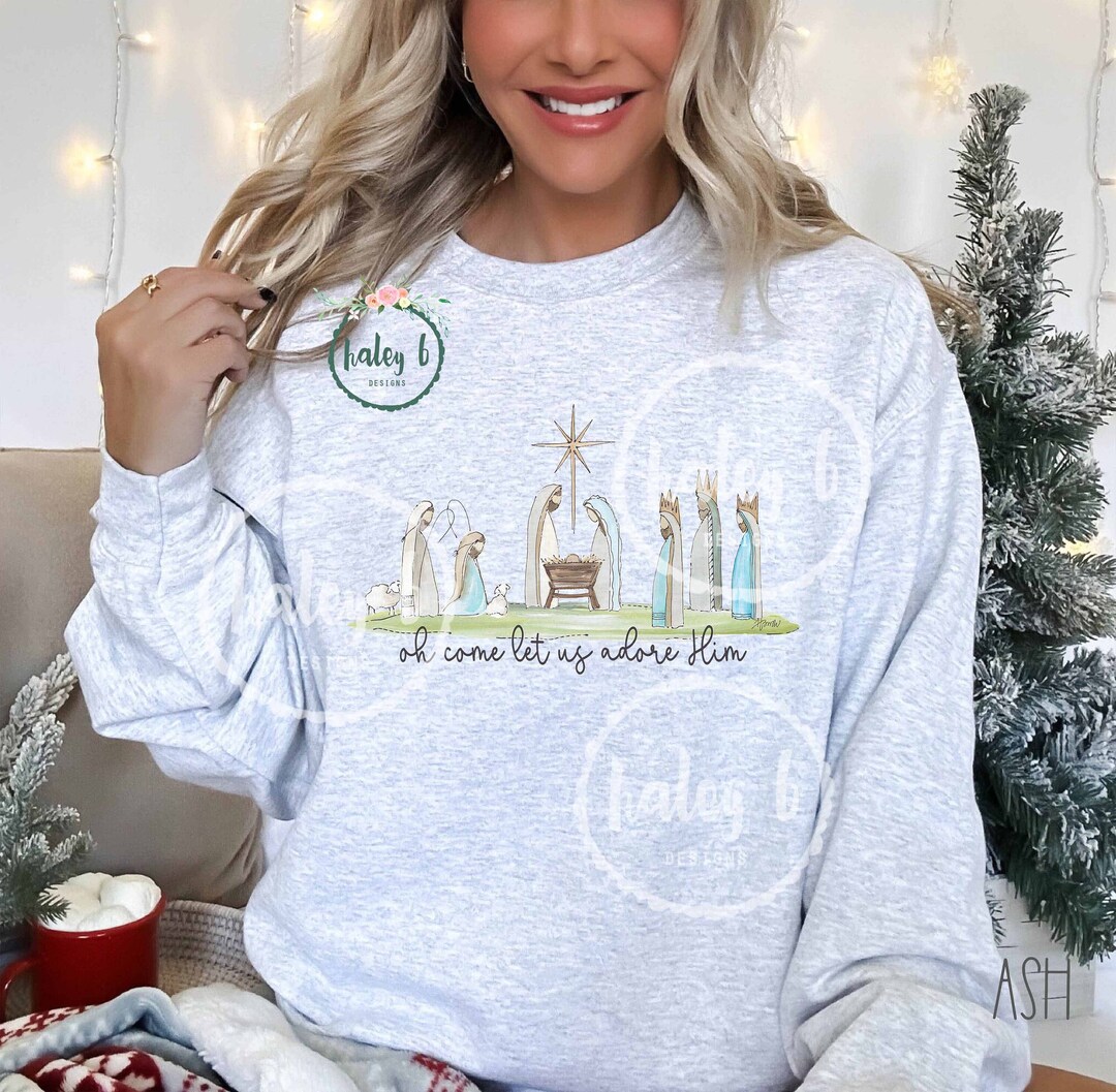 Nativity Sweatshirt, Nativity Scene Tshirt, Manger Scene Shirt