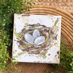 Nest Art Print, Nest with Eggs, Spring Nest, Spring Art, Spring Decor, Bird Decor, Bird Art, Bird Nest Painting, Birds Nest Art, Spring