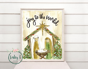 Nativity Art Print Nativity Painting Manger Scene Christmas | Etsy