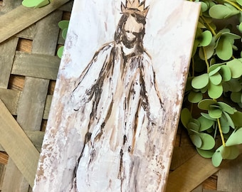 King Jesus Art Print, Jesus Painting, He is Risen, Jesus Christ, Easter Decor, Christian Easter, Jesus is Alive, Easter Cross, He's Alive