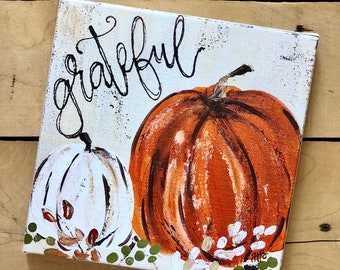Pumpkin Art Print, Fall Decor, Fall Art, Pumpkin Painting, Pumpkin Art, Fall Painting, Cotton and Pumpkins, Giclee Print, Fall Farmhouse