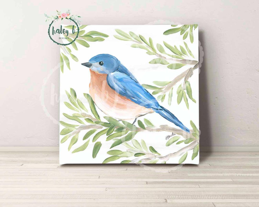 Bluebird Art Print, Bluebird Gift, Bluebird Painting, Bird Art, Bird ...