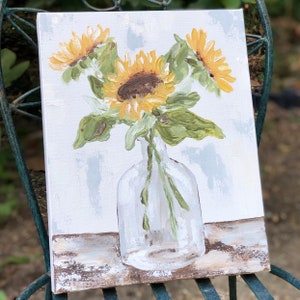 Sunflower Art Print, Sunflower Decor, Sunflowers, Sunflower Painting, Floral Art, Floral Painting, Sunflower Arrangement, Sunflower Vase