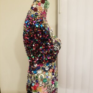 Embellished Mannequin Dress Form with Detachable Floral Train image 8