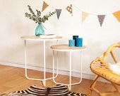 SALES -  Coffee table, Tripod tables, nesting tables, pedestal tripod, Scandinavian, mid century modern, white, Olympe model