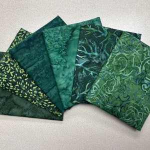 Love of Green Batik Fat Quarter Bundle (6)