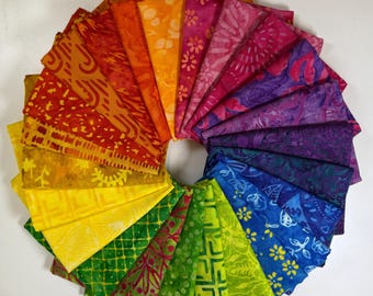 HOT ITEM!! Bright Colorful Batiks Fat Quarter Bundle (24)