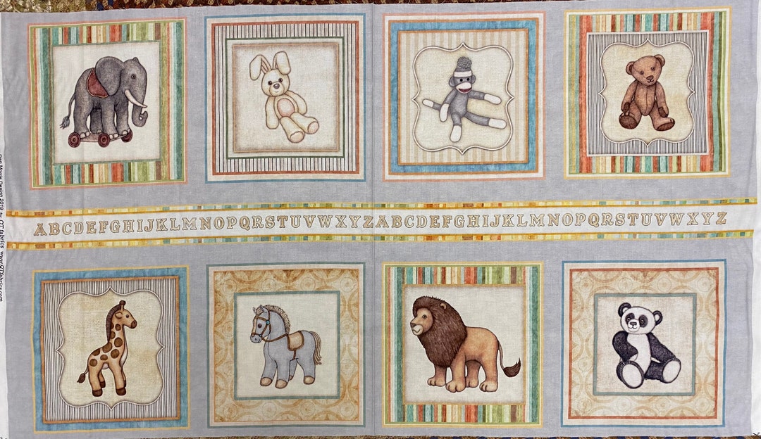 Vintage Nursery Animals Fat Quarter Bundle 9 Plus Panel Etsy
