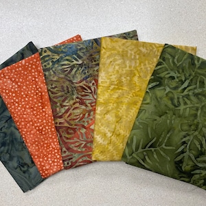 LUSCIOUS! Autumn Colors Batik Fat Quarter Bundle (5)