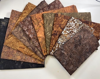 NEW! Brown Batiks Fat Quarter Bundle (10)