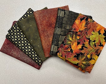 Metallic Harvest Leaves Fat Quarter Bundle (6), Fall Project