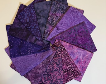 Shades of Purple Batiks Fat Quarter Bundle  (12)