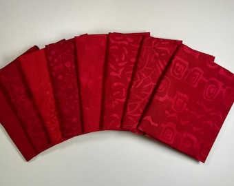 POPULAR! Red Batik Fat Quarter Bundle (8)