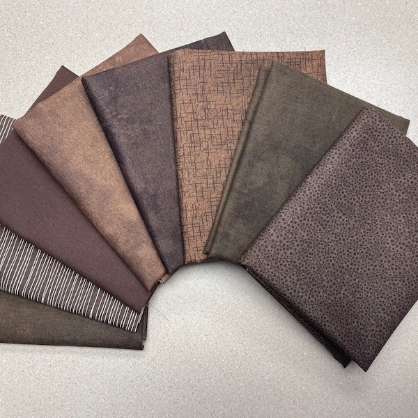 Chocolate Browns fat quarter bundle (8)