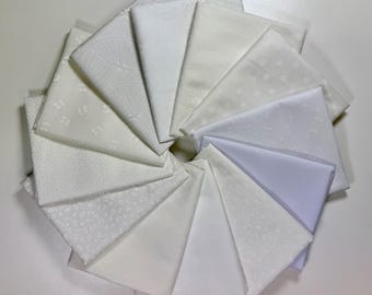 GREAT BASIC! Soft White Cottons Fat Quarter Bundle (12)