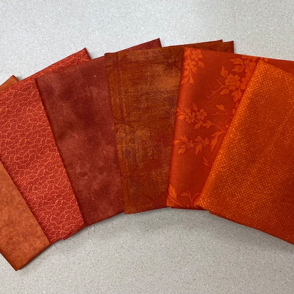 Rich Oranges Fat Quarter bundle (6)