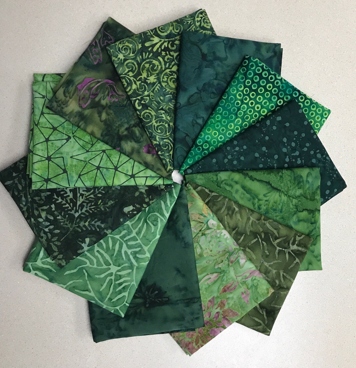 Green with Envy Batik Fat Quarter Bundle 12 Etsy