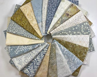 ONLY ONE LEFT! Neutral Batiks in Golds, Grays, and Tans (20)