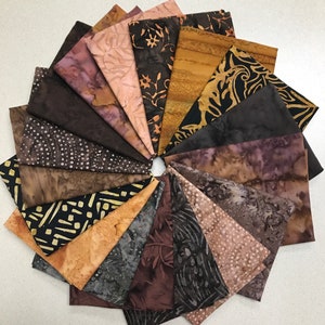 Fall Brown Balis Fat Quarter Bundle: 100% Cotton (17)