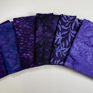 HOT ITEM! Precious Purple Batik Fat Quarter Bundle (6)