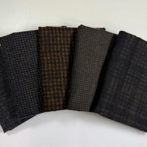NOUVEAU ! Lot Fat Quarter en flanelle noir/marron (5)