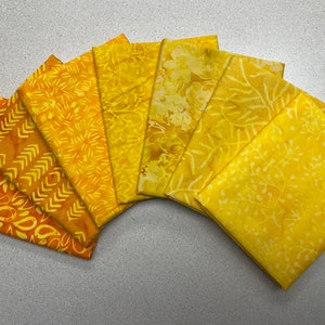 Sunshine Yellow Batik Fat Quarter Bundle (7)