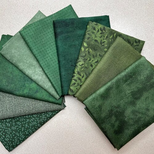 Green Fabric Fat Quarter Bundle Fat Quarter Fabric Fabric Etsy