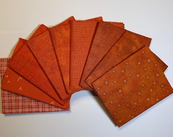 NEW! Fall Oranges Fat Quarter Bundle (9)