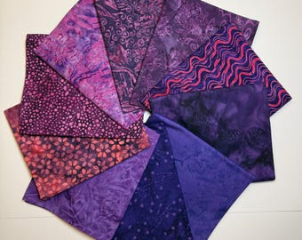 LAST ONE! Shades of Purple Batiks Fat Quarter Bundle  (10)