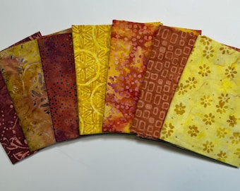 Warm Hibiscus and Golden Batiks Fat Quarter (7)
