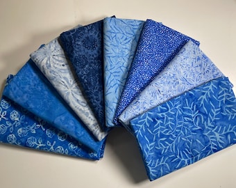 NEW! Blue Batiks Fat Quarter Bundle (8)