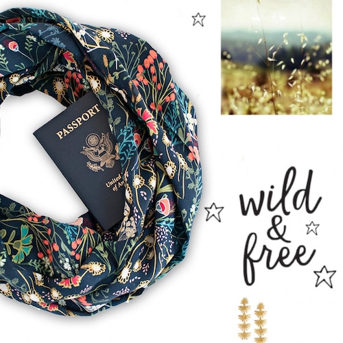 Hidden Pocket Infinity Scarf Thea Travel Accessory for Etsy