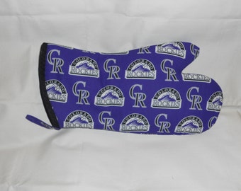 Colorado Rockies BBQ Mitt with Quilted Thermo Lining and Assorted Trim Colors