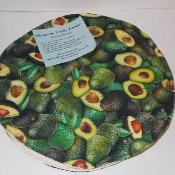 Tortilla Warmer - Avocado Print - Microwavable