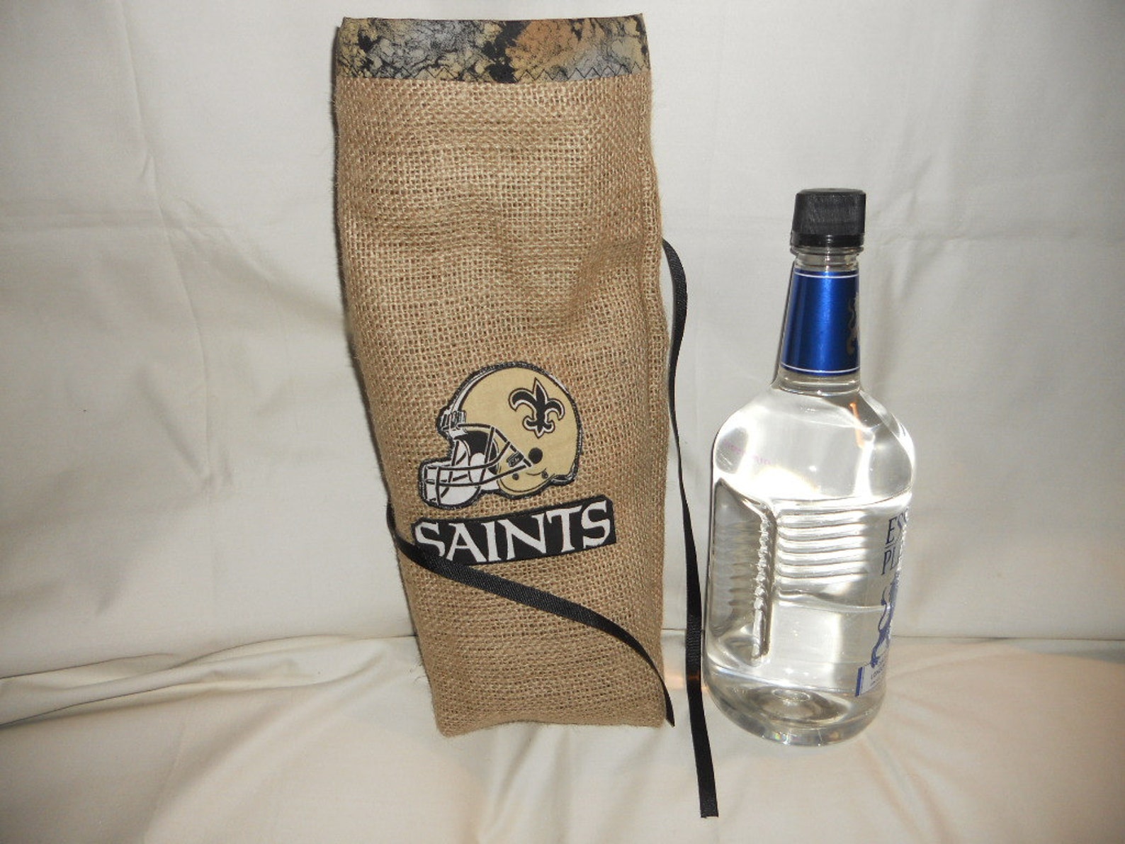 New Orleans Saints Burlap Liquor Bottle Cozy or Bag Etsy