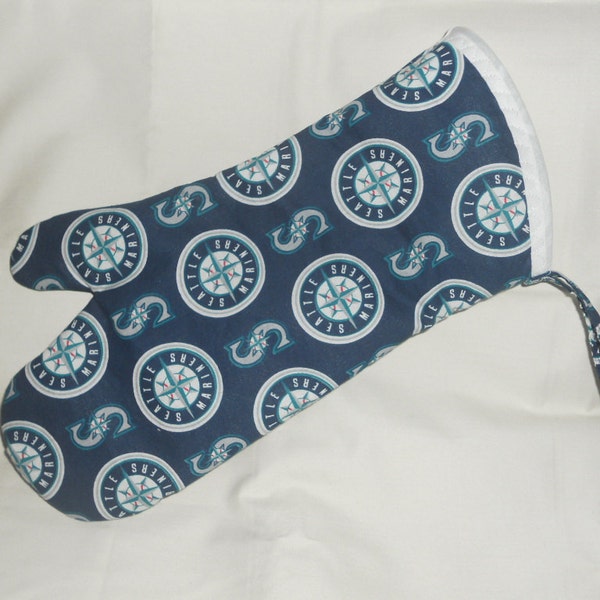 Seattle Mariners BBQ Mitt with Quilted Thermo Lining and Assorted Trim Colors