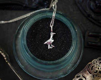 Goose, Unique jewelry, Bird charm, Bird pendant, Bird jewelry, Bird jewelry for woman, Funny, Bird, Silver bird, Cute pendant, Gift for her.