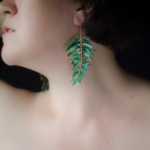 Fern, Fern earrings, Fern jewelry, Leaf earrings, Botanical jewelry, Nature jewelry, Succulent jewelry, Succulent earrings, Wedding earrings