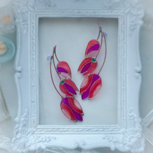 Tulip, Tulip earrings, Wedding earrings, Floral earrings, Bridal earrings, Red earrings, Big earrings, Statement earrings, Flower earrings. image 2