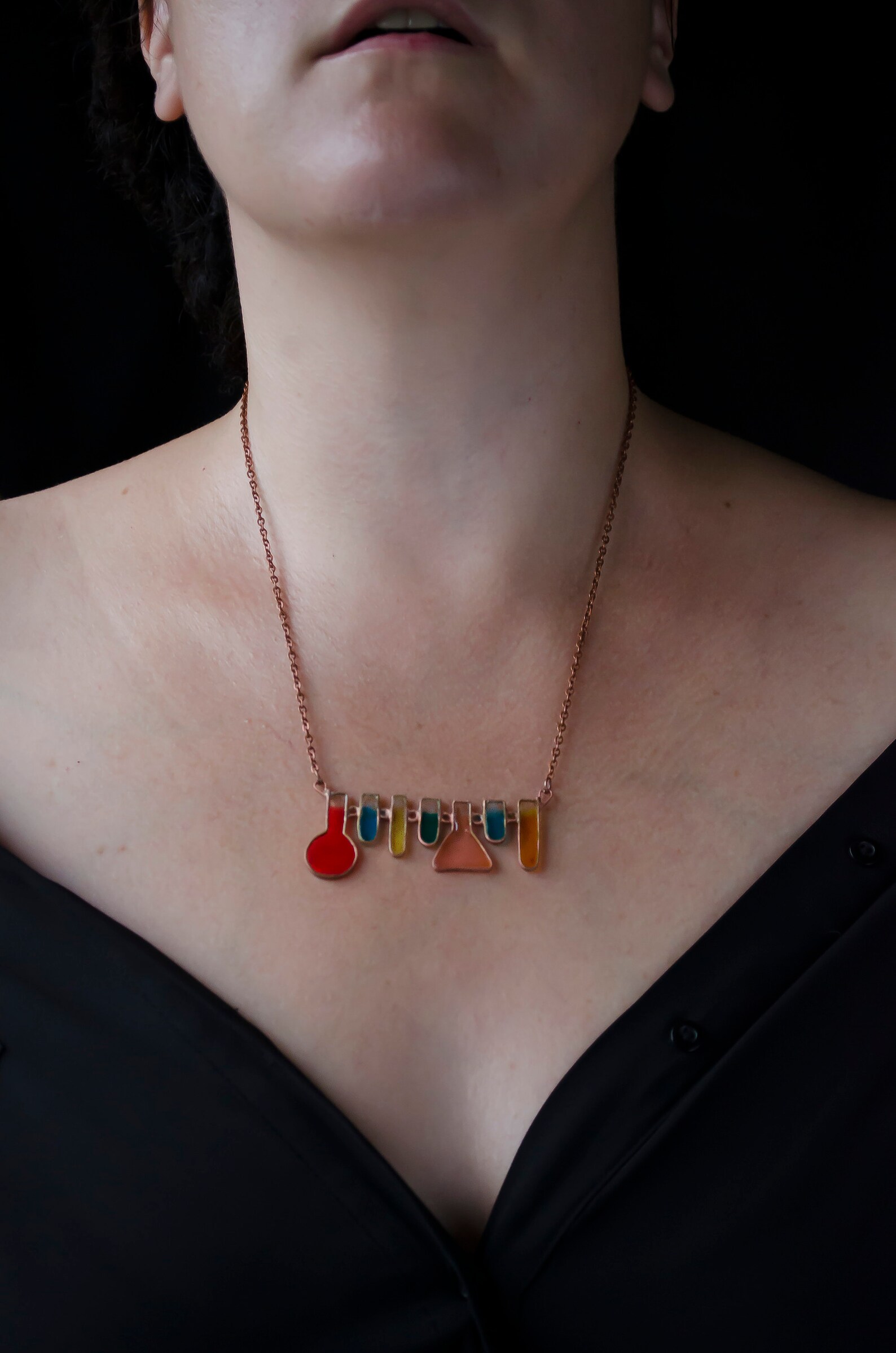 Chemistry Necklace. Geek Necklace. Geek Jewelry. Potion. Fisk. Etsy