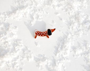 Dachshund, Dachshund Christmas, Dog brooch, Bassethound, Dachshund jewelry, Sausage dog, Dog jewelry, Dog lover gift, Pet jewelry