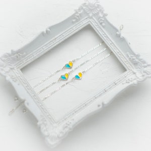 Ukraine bracelet, Ukraine art, Ukraine artist, Ukraine jewelry, Silver bracelet, Silver heart bracelet, Blue and yellow, Ukrainian gift.