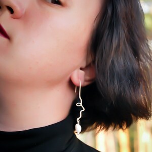Face earrings, Profile earrings, Portrait, Portrait earrings, Pearl earrings, Silver earrings, Sterling silver earrings, Statement earrings.