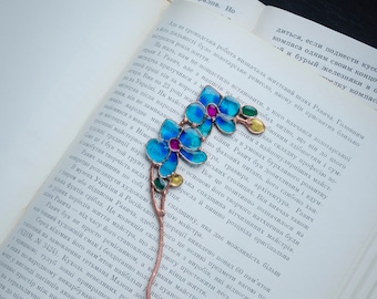 Orchid, Bookmark, Handmade bookmark, Gift for booklover, Book, Booklover, Gift for mom, Blue flower, Orchid plant, Floral bookmark, Flower,