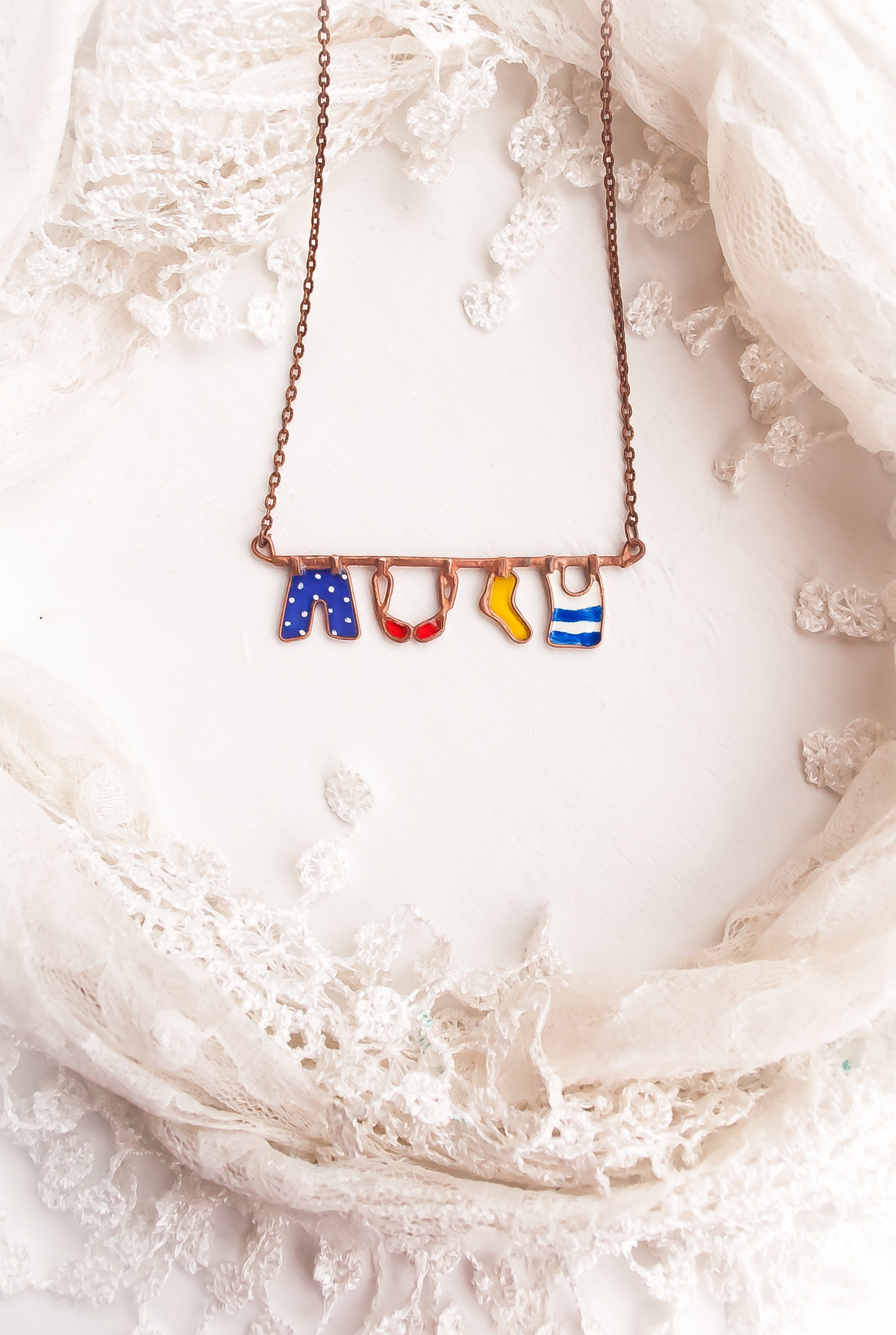 Lingerie funny necklace. Undees necklace. Cute necklace. Etsy