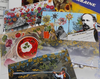 Set of 6 postcards, Postcard set, Ukraine Postcard, Ukraininan Postcards, Ukrainian present, Historical postcards, Original Postcard.