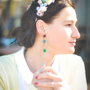 Long Stud Earrings. Pink earrings. Drop earrings. Bright earrings. Long studs. Summer earrings. Lucid earrings image 8
