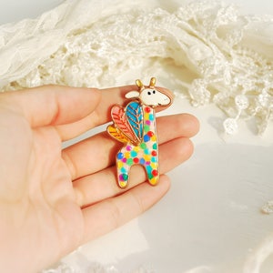 Giraffe brooch, Pegasus brooch, Funny brooch, Unicorn brooch, Pegasus unicorn, Multicolored brooch, Unicorn gift, Giraffe gift, Unicorn image 5