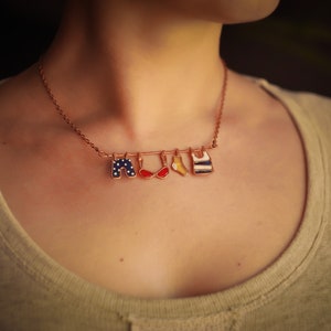 Lingerie funny necklace, Undees necklace, Cute necklace, Socks, Bra, Pants, Joke, Fun jewelry, Meme image 7